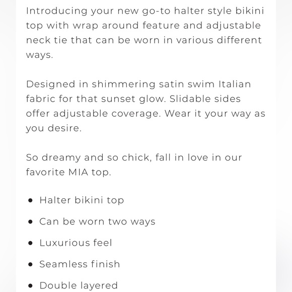 Hard Swimwear MIA Halter Wrap-Around Bikini Top NWT - Picture 6 of 7